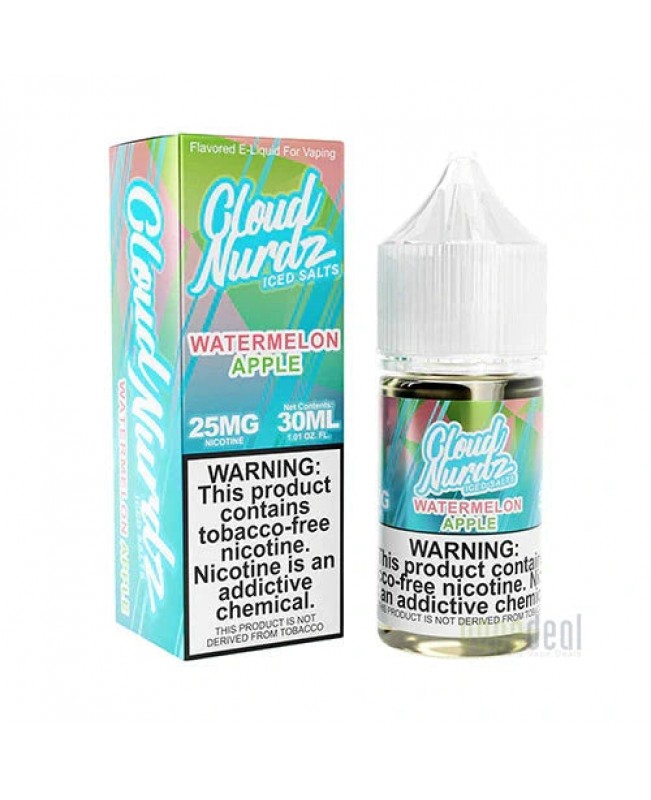 Watermelon Apple Iced by Cloud Nurdz Salts TFN Tobacco-Free Nicotine - 30ml
