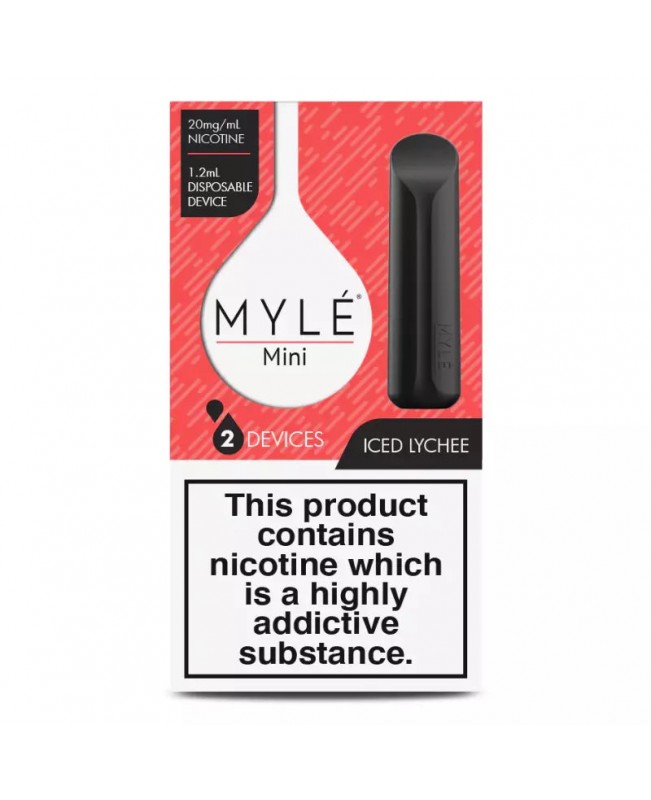 Myle Mini Disposable Pods 320 Puffs - 2 Pack Devices - Iced Lychee