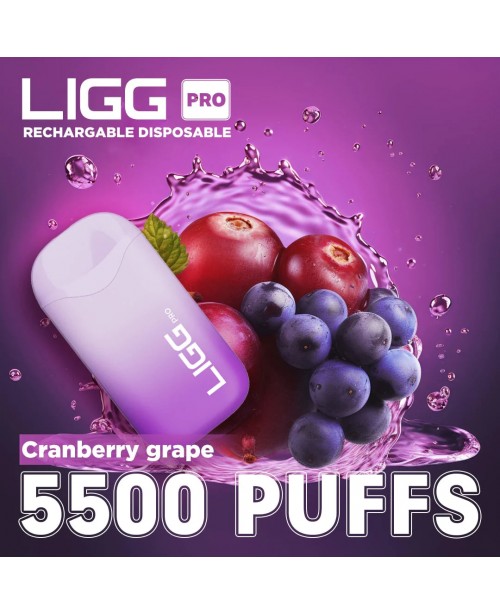 Ligg Pro 5500 Puffs Disposable Vape - Cranberry Gr...