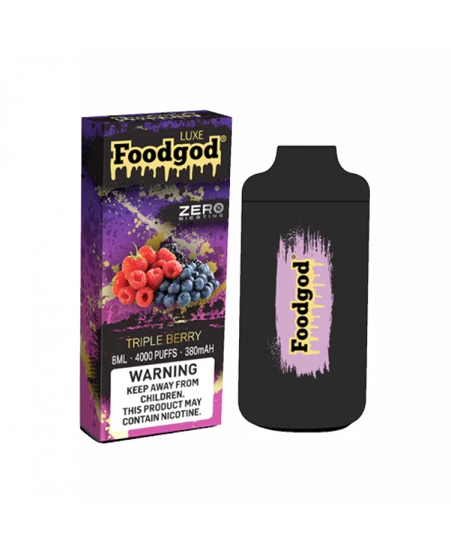 Foodgod Luxe Zero Nicotine Disposable 4000 Puffs 0% Nicotine Free - Triple Berry